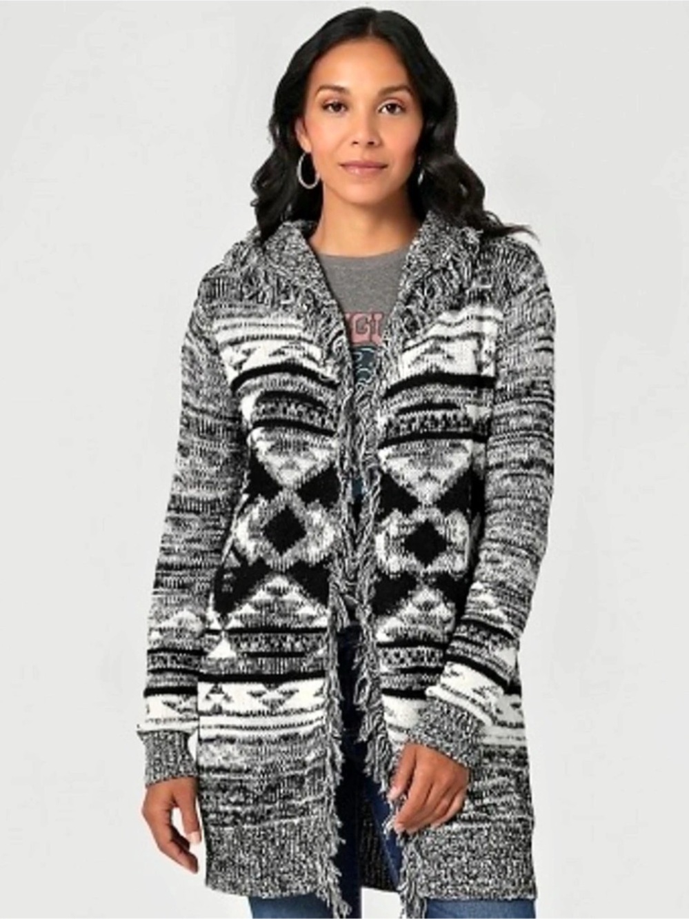 Wrangler® Ladies' Aztec Long Cardigan